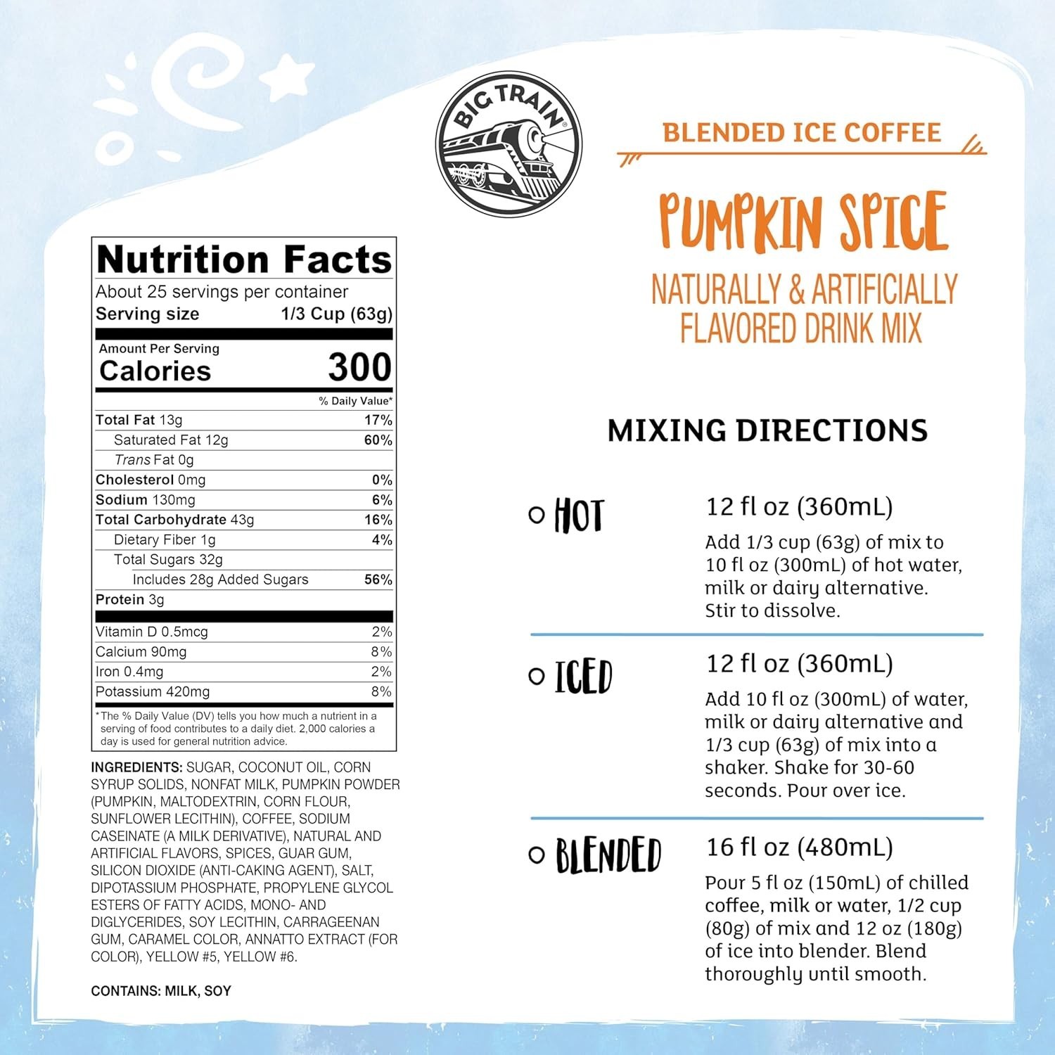 3.5lb Pumpkin Spice Ice Coffee Mix – Smooth, Caffeinated and Easy to Prepare
