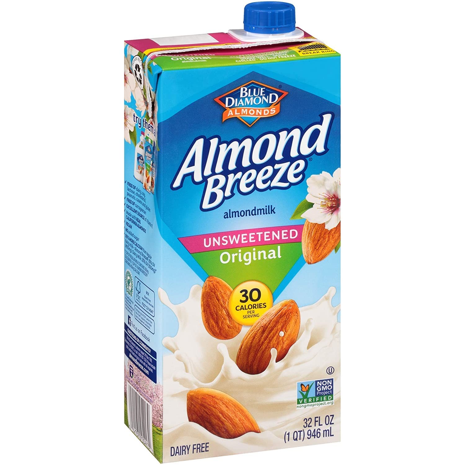 Dairy Free Unsweetened Almondmilk 32 Oz 6 Pack Original Almond Breeze