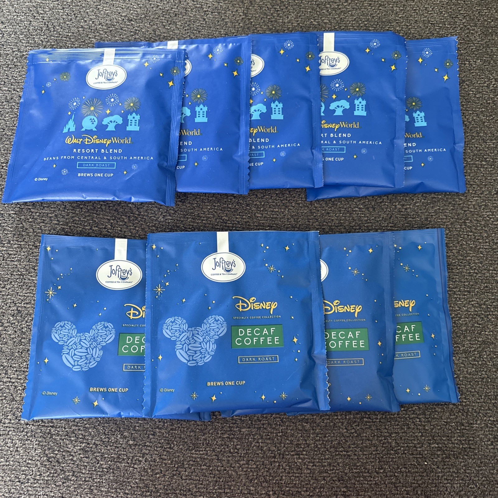 Disney Dark Roast 1 Cup Single Serve Coffee 4 decaf 5 resort blend