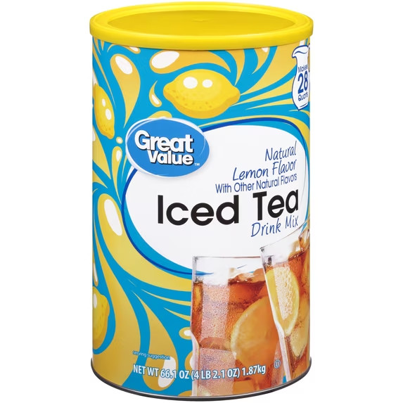 Great Value Natural Lemon Flavor Iced Tea Drink Mix, 66.1 Oz