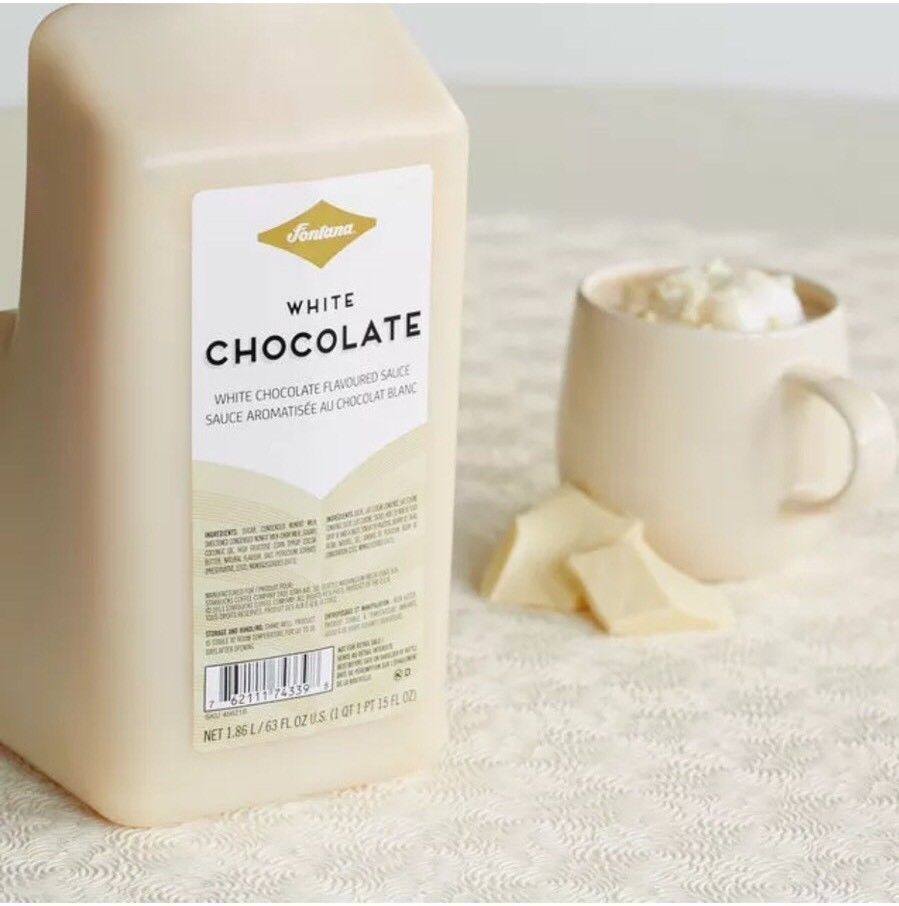 FONTANA – White Chocolate Mocha Sauce – Combo Pack (63 fl oz Bottle With Pump)