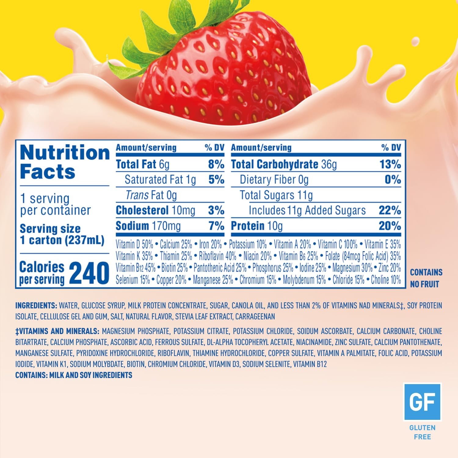 Ready-to-Drink Creamy Strawberry, 8 FL OZ Carton,8 Fl Oz (Pack of 24)