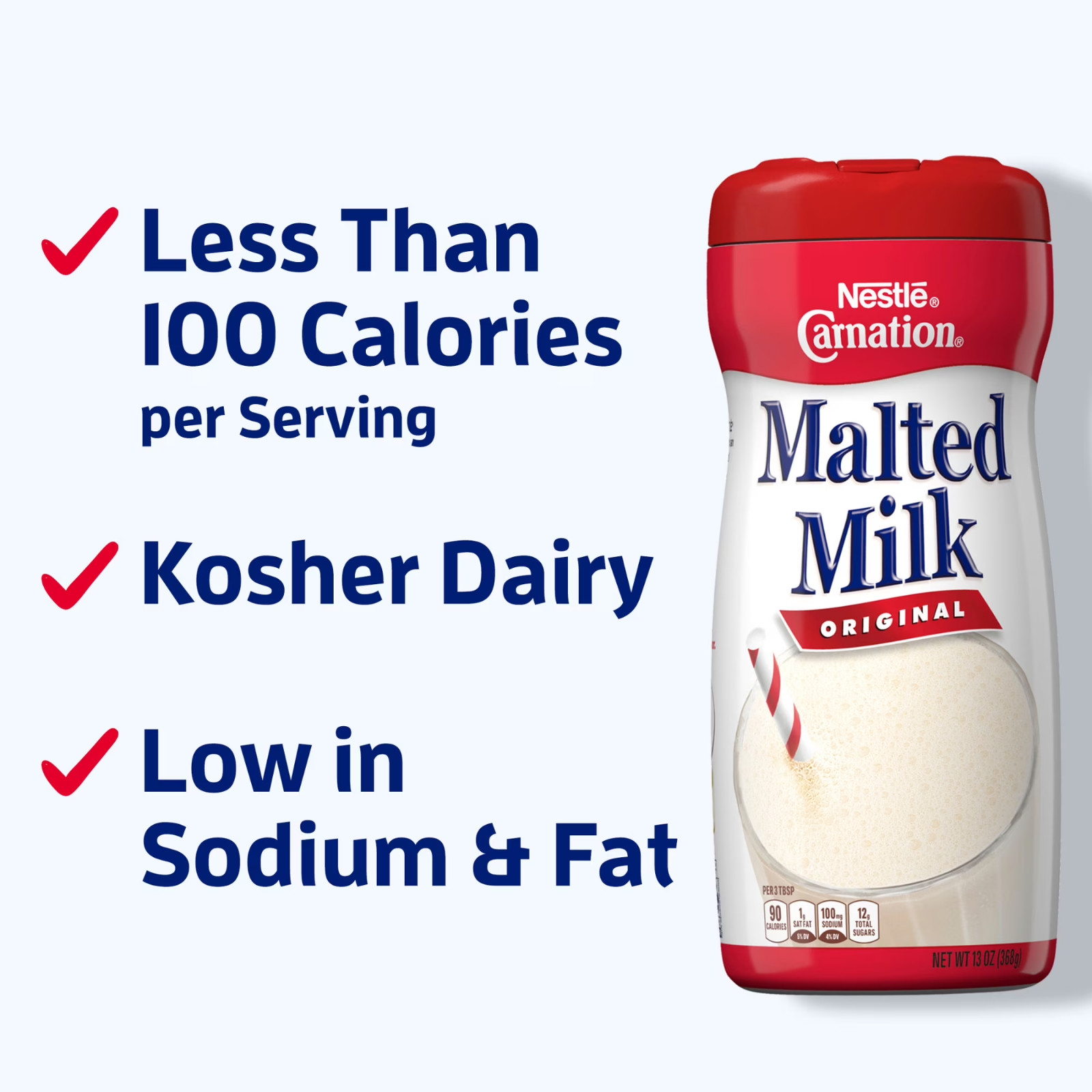 Nestle Carnation Original Malted Milk Powder Mix, 13 oz