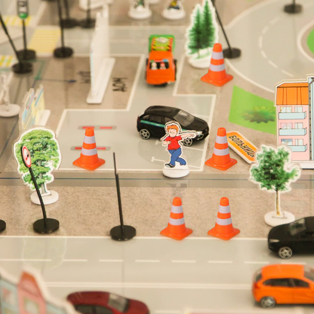 road cones mini Miniature Traffic Toys Construction Toys Model