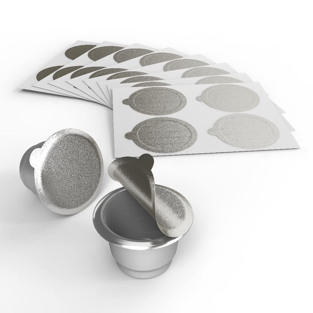 Tiplot Aluminum Lids for Reusable Nespresso 200Lids, Siver-200lids