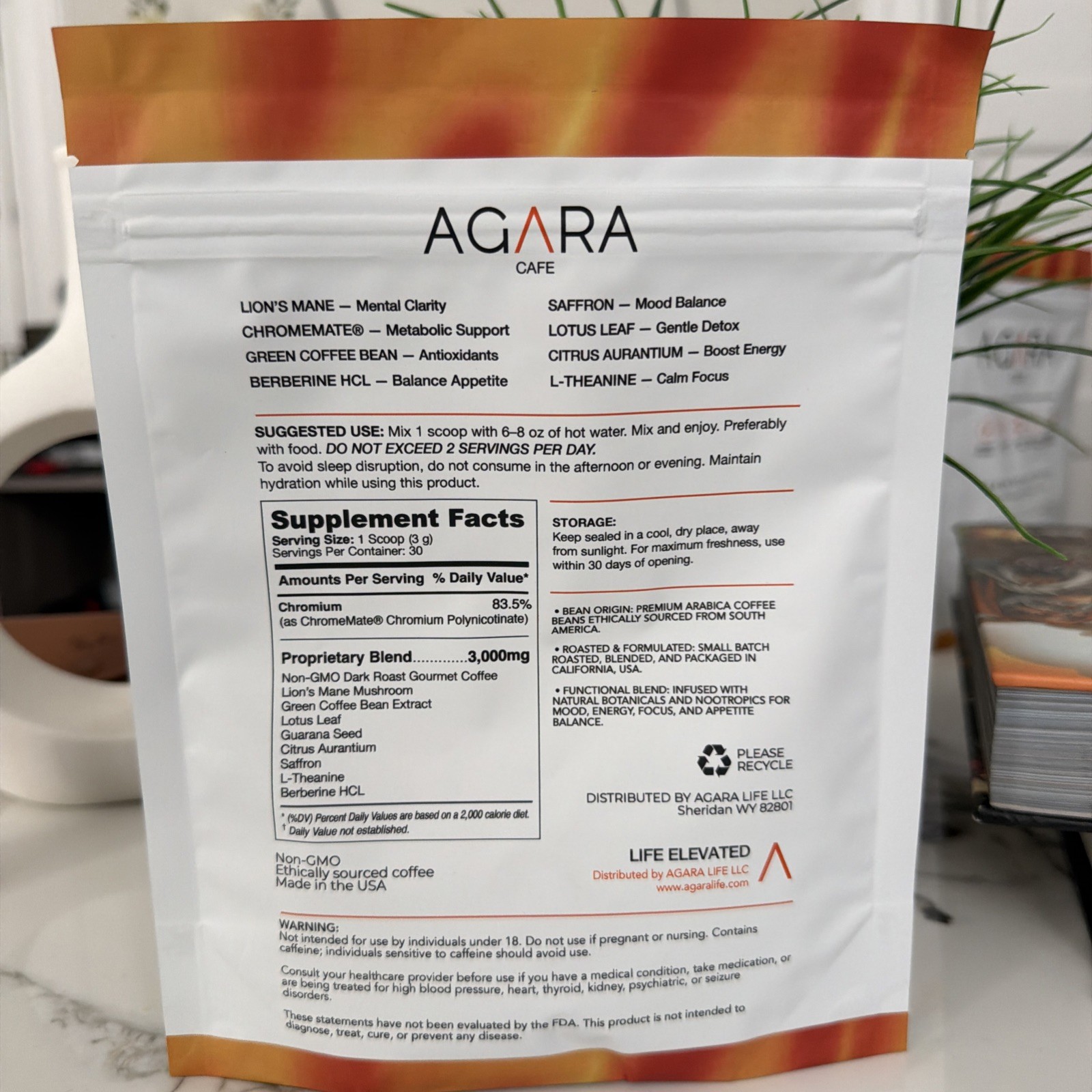 AGARA CAFE Weight loss Focus & Energy Dark Roast Coffee Premium New Fast Shipp