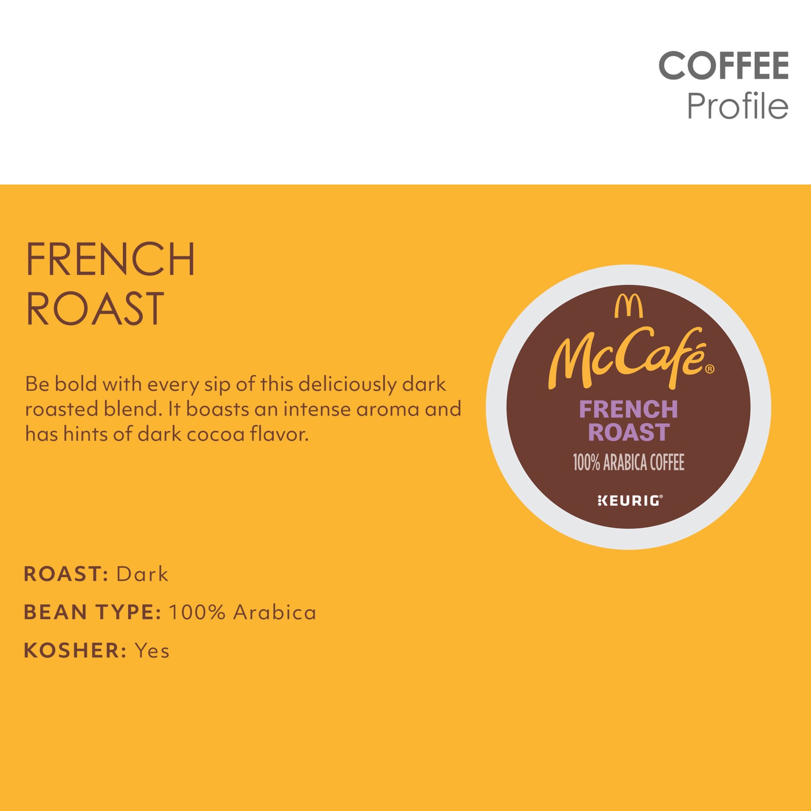 McCafe, French Roast Coffee, Keurig Single Serve K-Cup Pods, 72 Count