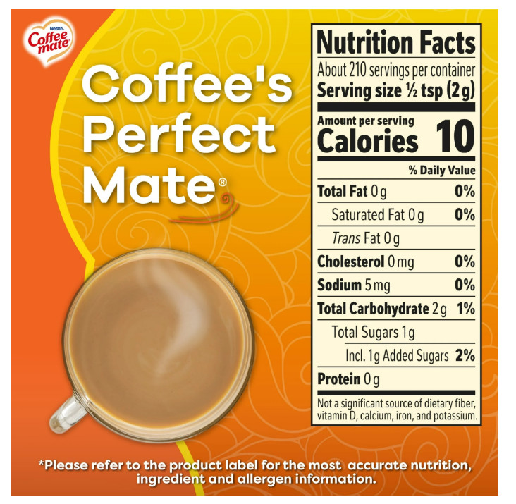 Nestle Coffee Mate Hazelnut Powder Coffee Creamer, 15 oz