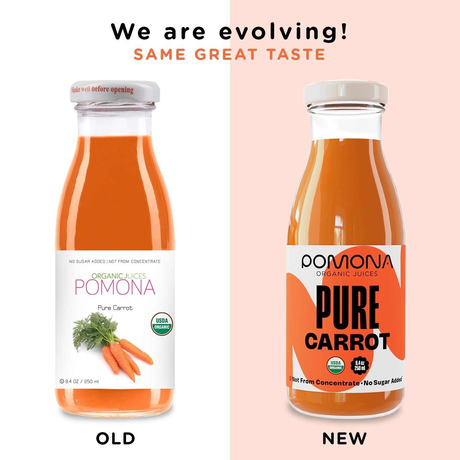 Pomona Organic Carrot Juice Cold Pressed USDA Organic 100% Carrots Pack of 12