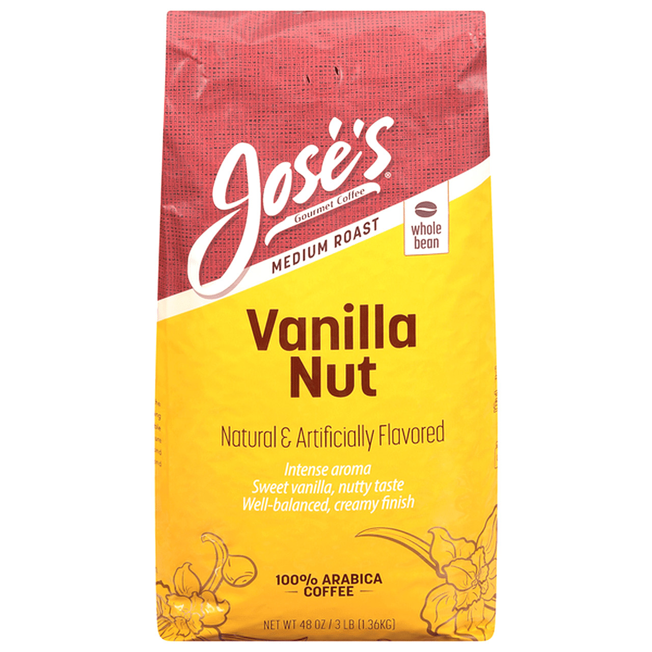 Jose’s Vanilla Nut Whole Bean Coffee 3 LBS