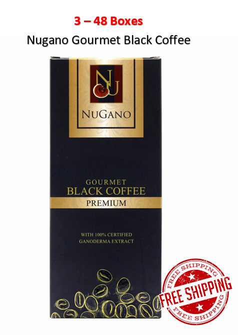 Nugano Gourmet Black Coffee with Ganoderma Lucidum (3-48 Boxes) FREE SHIPPING