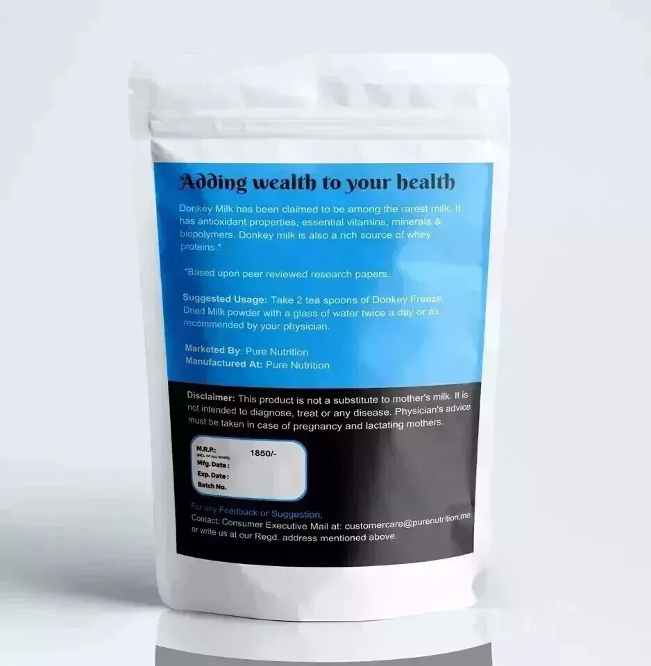 100% PURE NATURAL HERBS DONKEY MILK POWDER FREEZE DRIED 50GM (1.76 Oz)