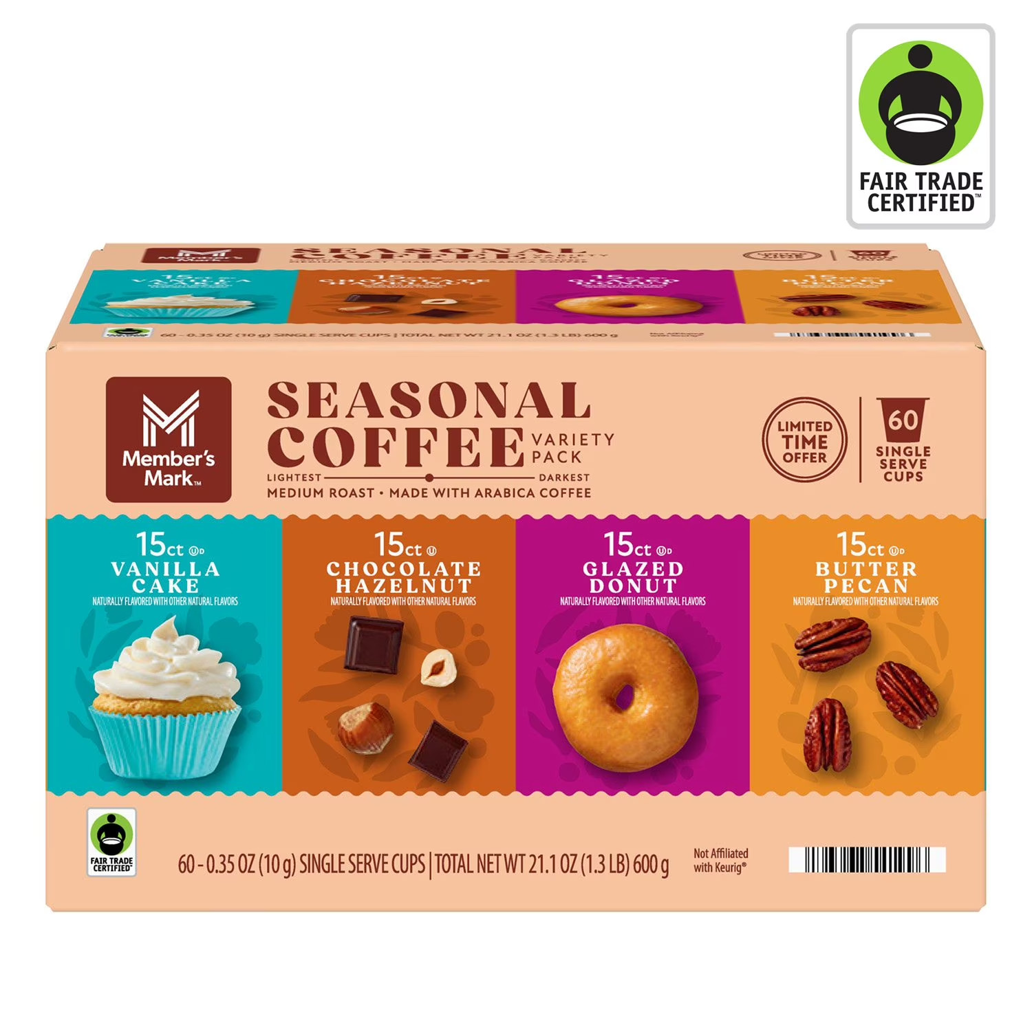 Member’s Mark Seasonal Coffee Medium Roast Coffee Pods, Variety Pack, 60 ct.