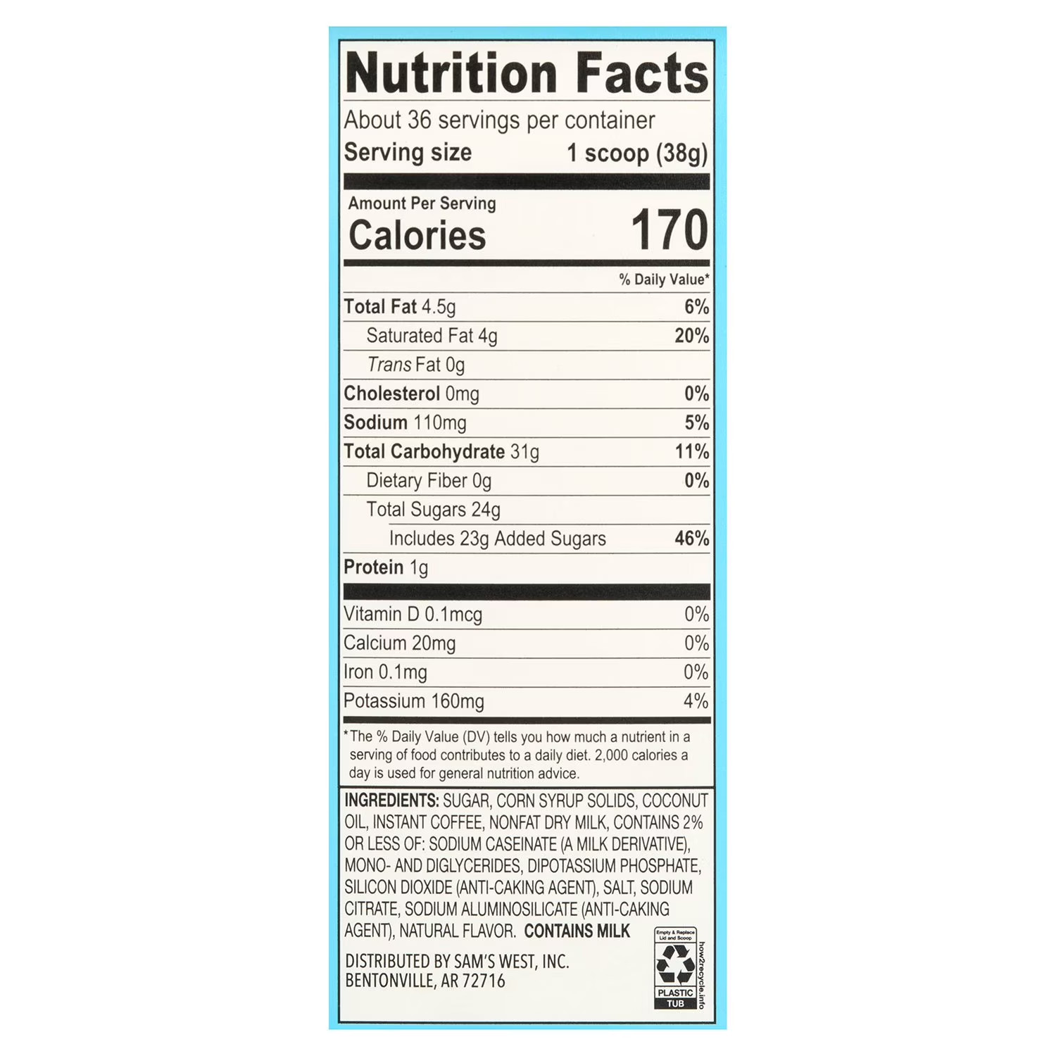 Member’s Mark French Vanilla Cappuccino Beverage Mix 48 Oz Instant
