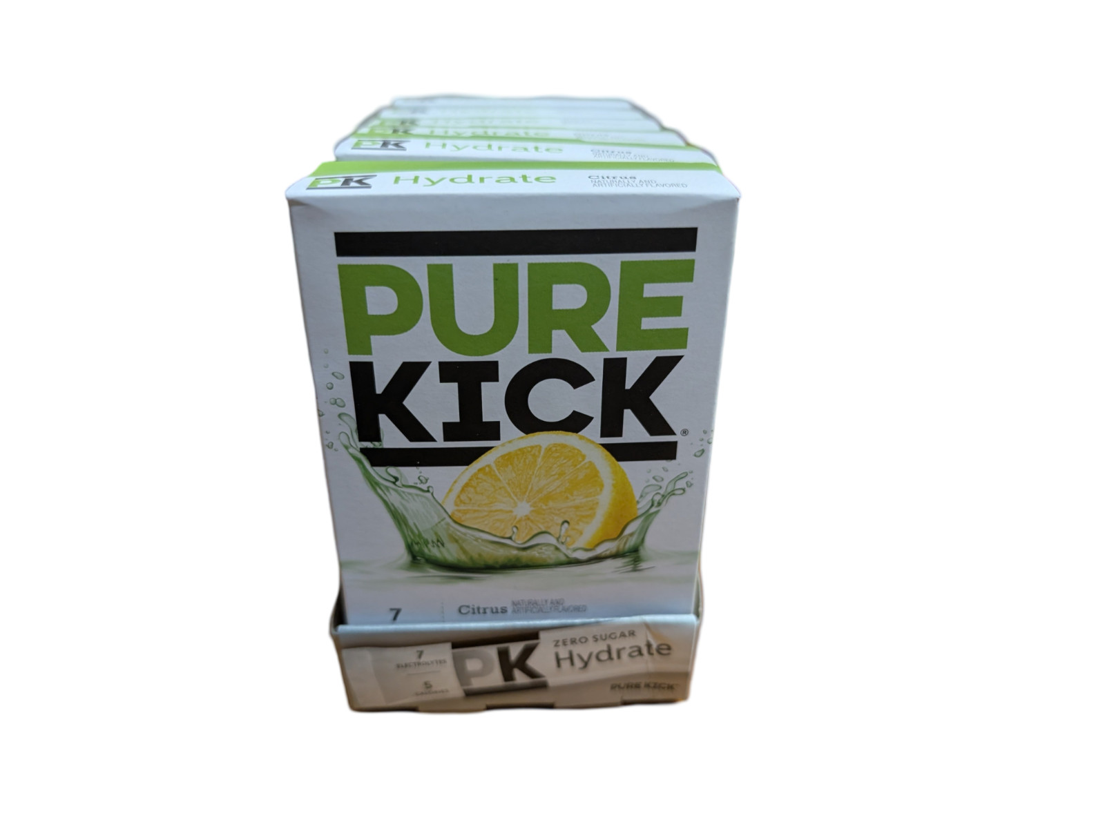 Pure Kick hydrate Citrus Drink Mix Singles to Go! 6 Boxes, 6 Packets Each
