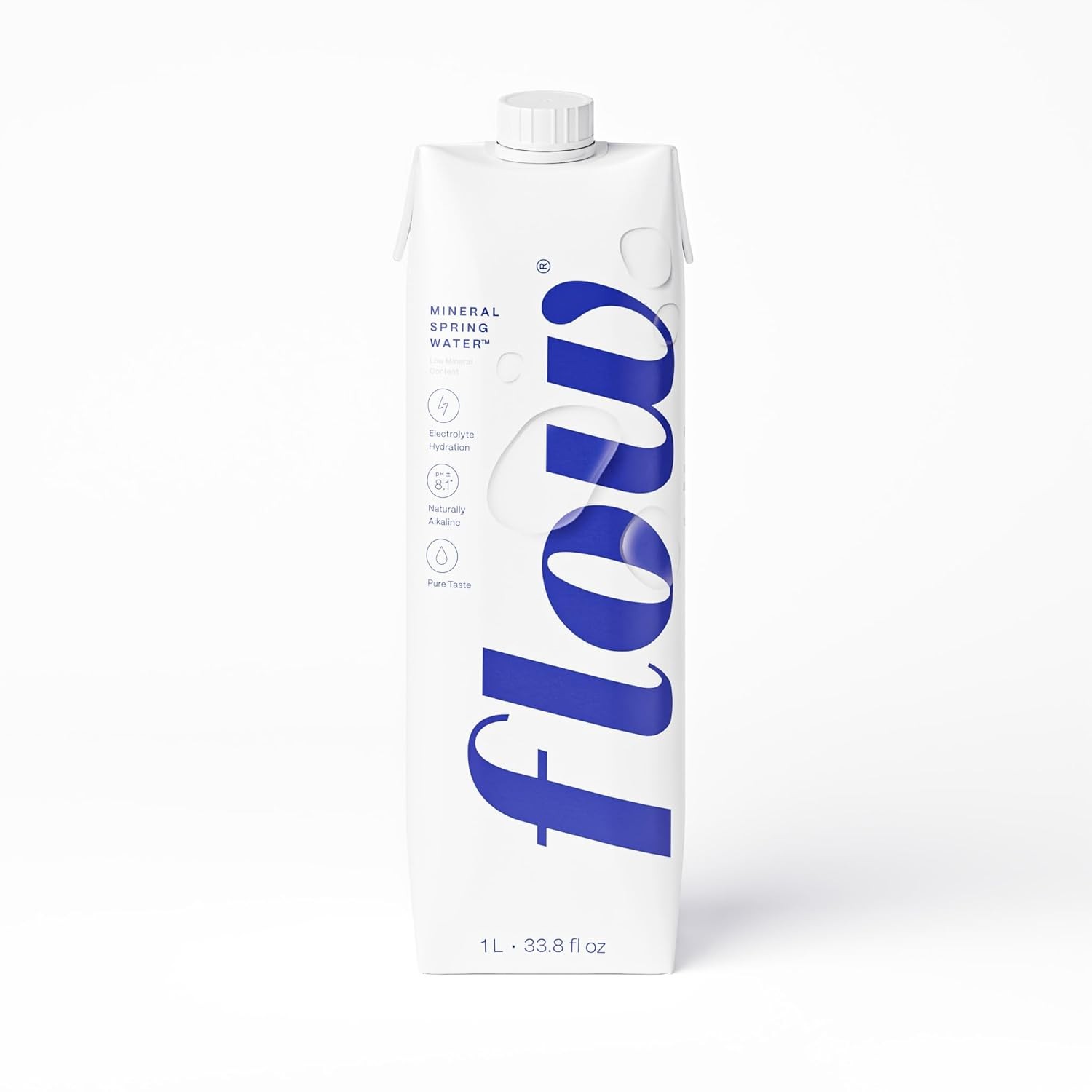 Flow Alkaline Spring Water, 100% Naturally Alkaline,1L 33.8 Fl Oz (Pack of 6)