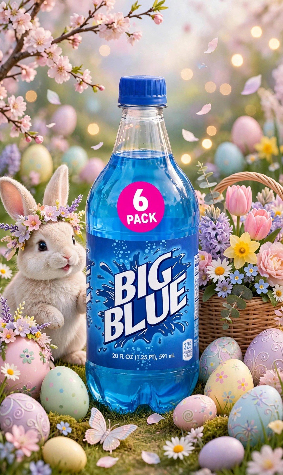 Big Blue Soda 20oz Exotic Pop 6 Pack Of Bottles ( Big Red )
