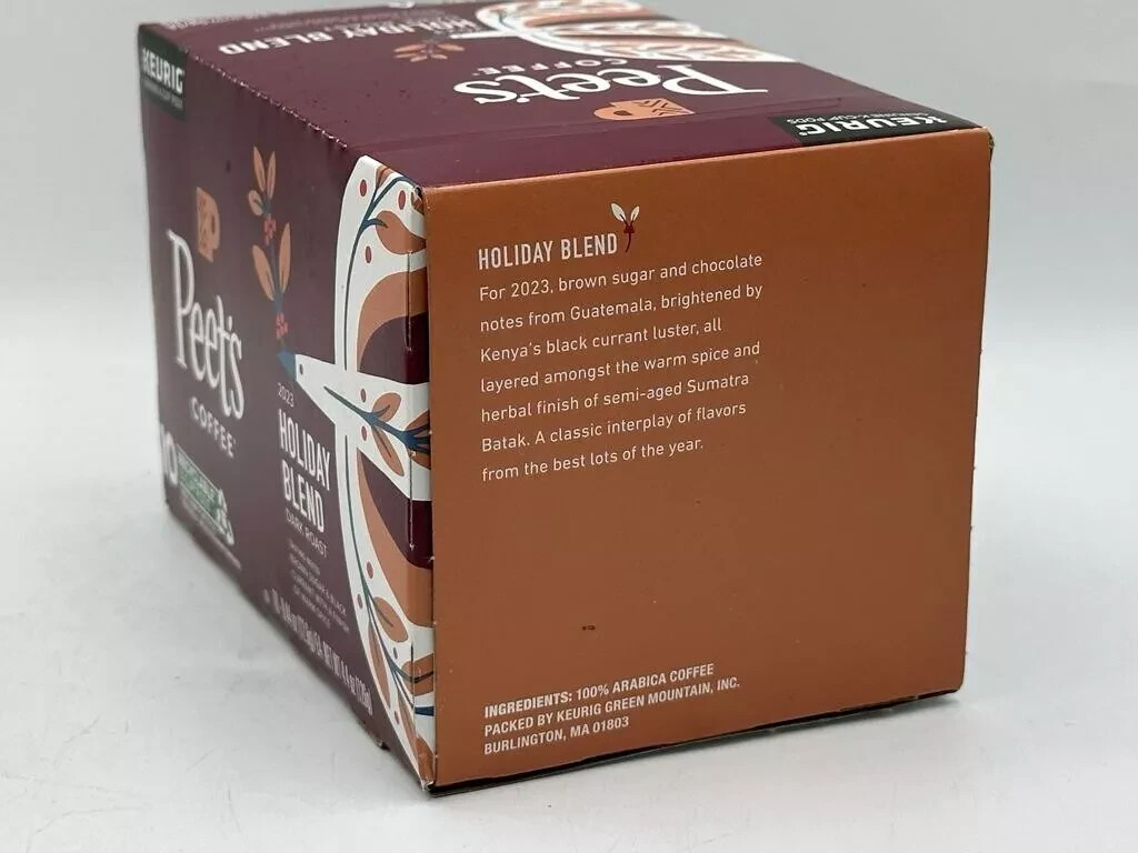 Peet’s Coffee Holiday Blend Dark Roast Coffee 60 K-Cups – READ DESCRIPTION