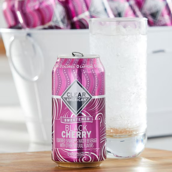 Clear American Black Cherry Sparkling Water, 12 fl oz, 12 Count