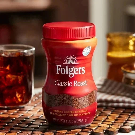 (PACK OF 2 ) Folgers Classic Roast Instant Coffee, 8-Ounce Jar