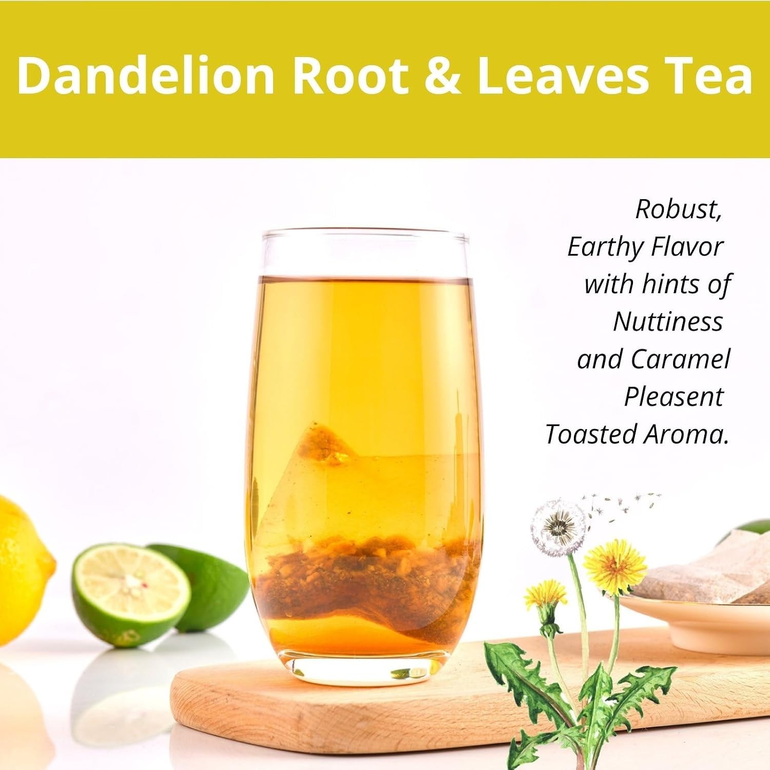55 Dandelion Tea Bags, 3g/Bags 5.82oz, Natural Dandelion Leaf and Root Tea,