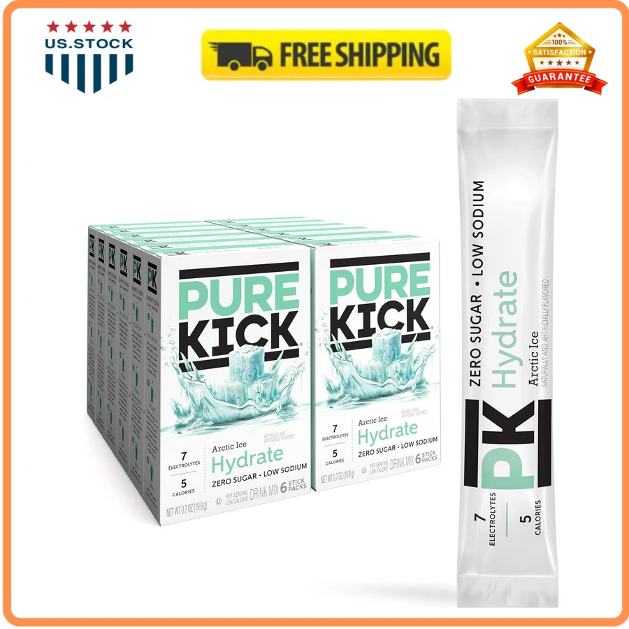 Pure Kick Hydration Drink Mix Singles To Go Cotton Candy 72 Packets