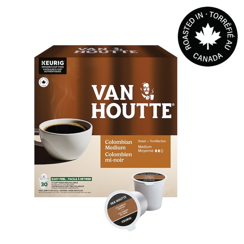 Van Houtte Colombian Medium, Medium Roast, K-Cup Coffee Pods, 30 Count