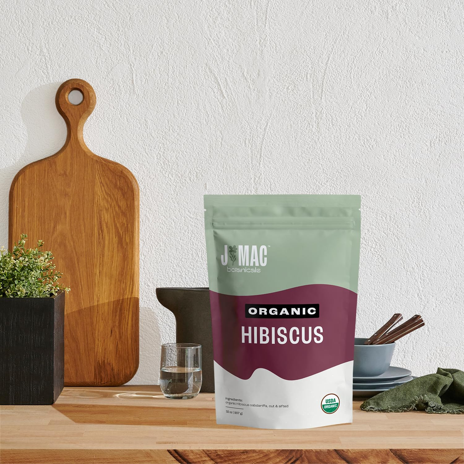 Certified Organic Hibiscus Flower (2 Pounds), Hibiscus Tea, Cut & Sifted Flowers