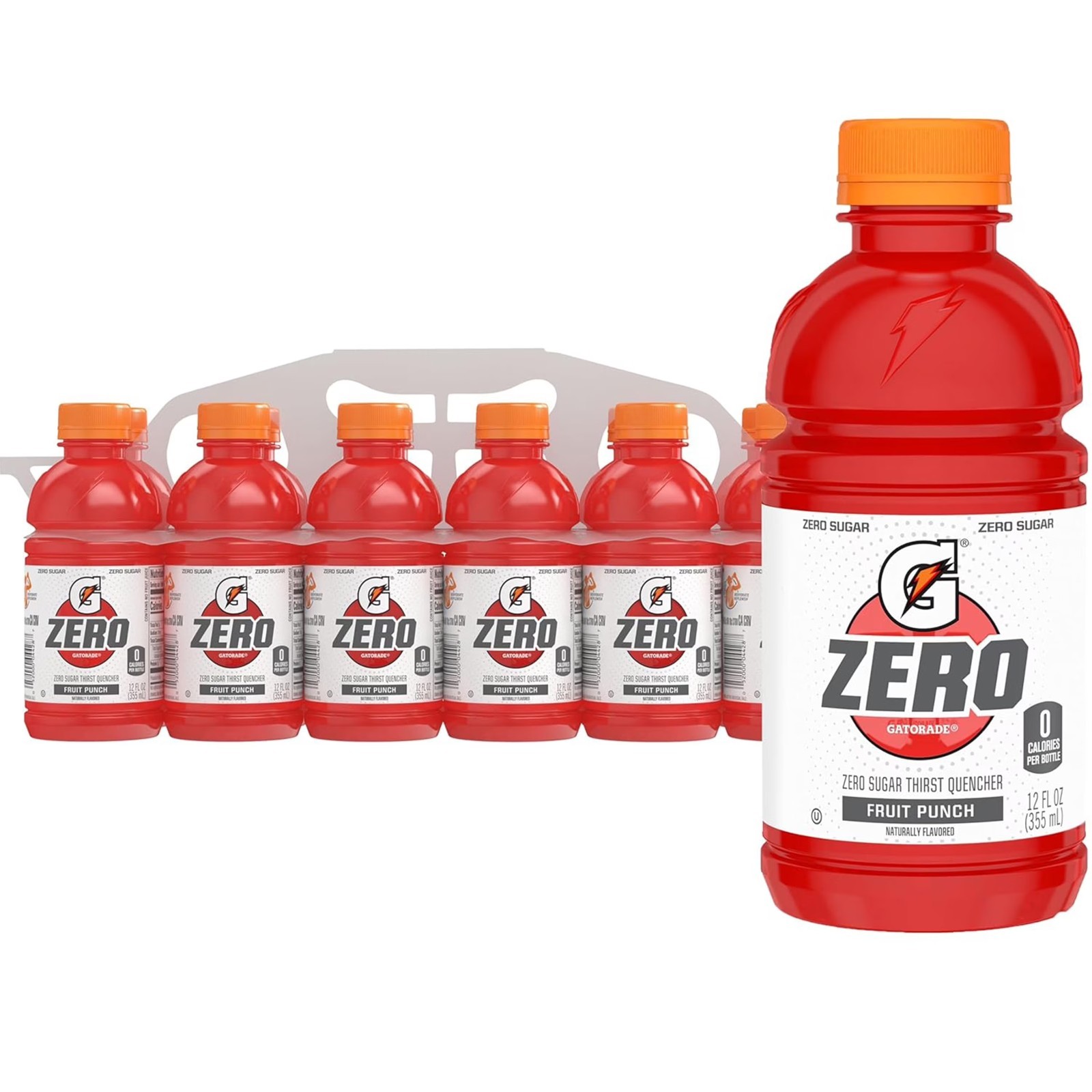 Gatorade Zero Sugar Thirst Quencher Fruit Punch Sports Drinks 12 fl oz,12 Ct.