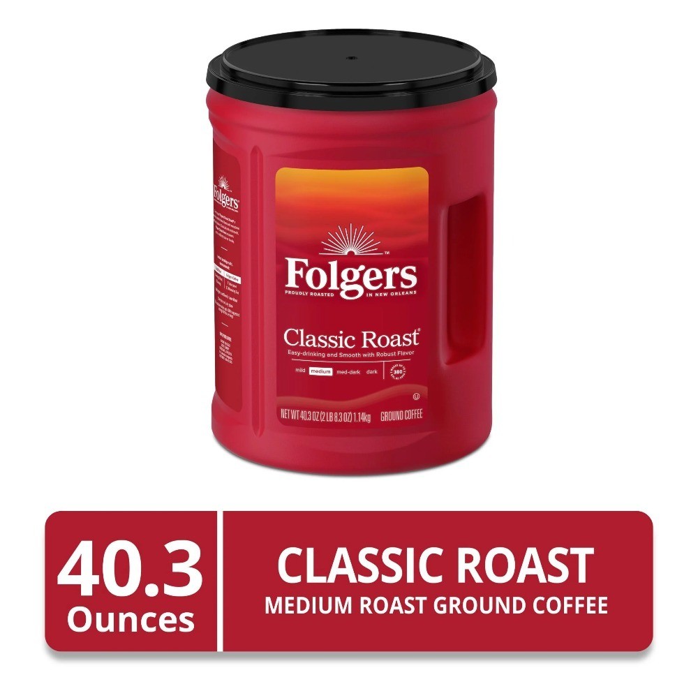 Medium Roast Ground Coffee for Drip Coffee Makers 40.3 oz Canister
