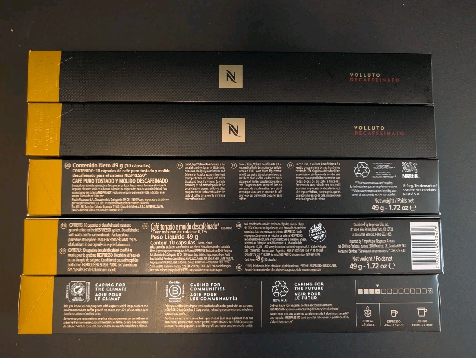 Nespresso Capsules Original Decaf Volluto DecaffeinatedMild Roast Coffee 50 Pods