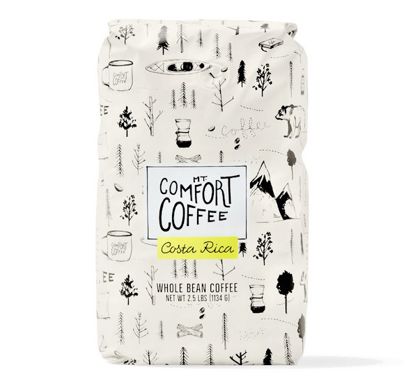 Mt. Comfort Coffee Costa Rica Medium Roast Whole Bean 2.5 lb Fresh Smooth Rich F