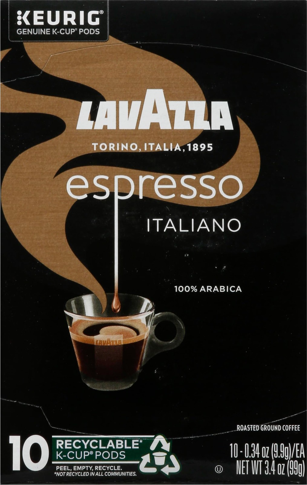 Lavazza, 100% Arabica Espresso Italiano Coffee K-Cup 10 Count (Pack of 1)