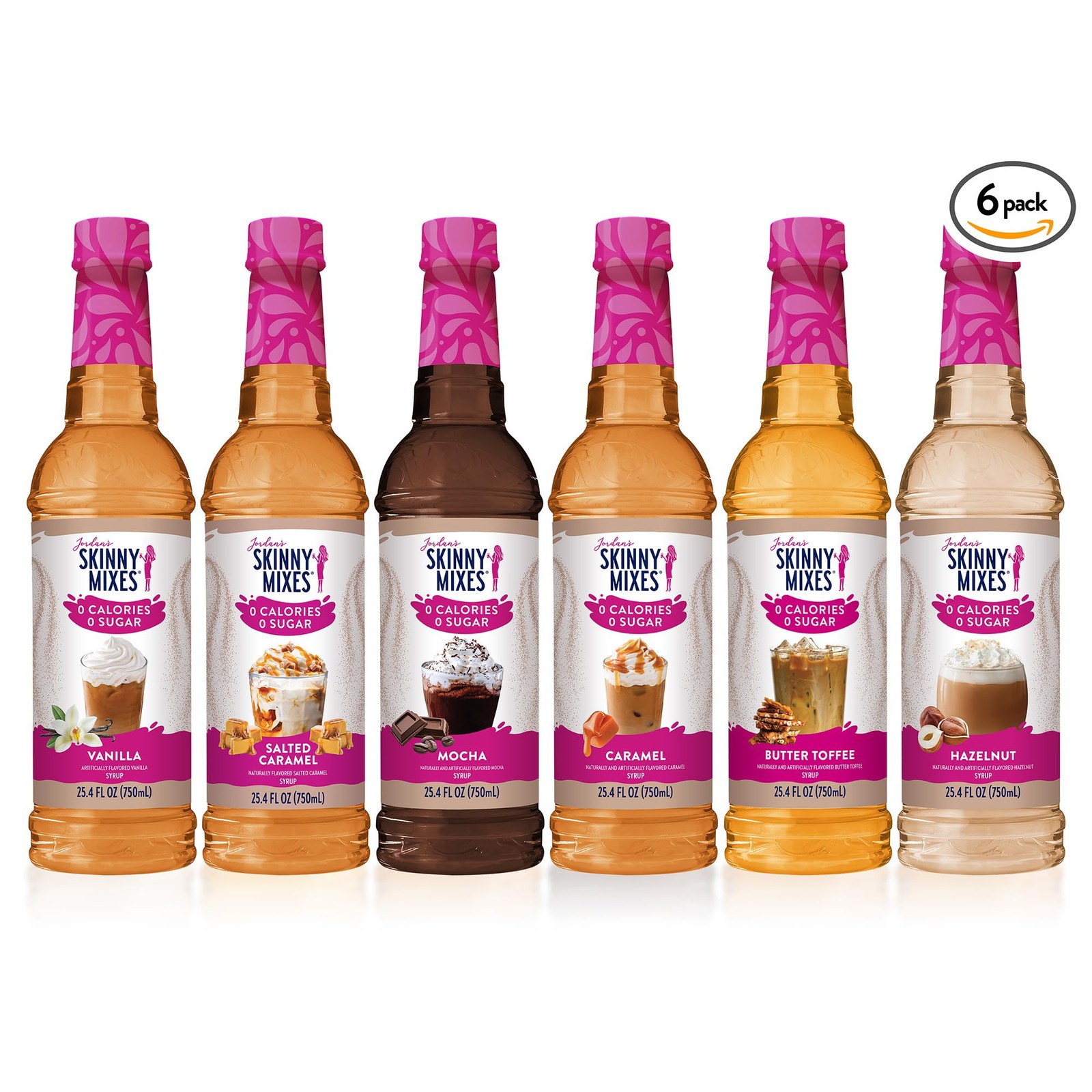 Sugar Free Coffee Syrup, 6 Sampler Variety Pack Coffee Flavoring Syrup, Zero …