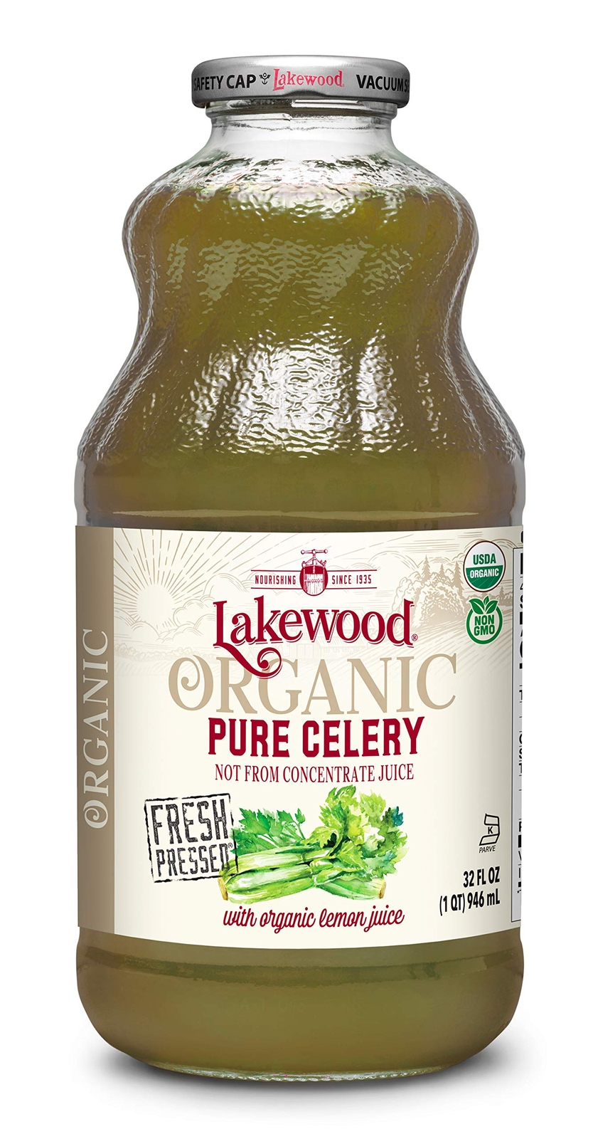 32oz Organic Celery Juice Fresh Pressed Gluten Free Non GMO Kosher Pure Juice