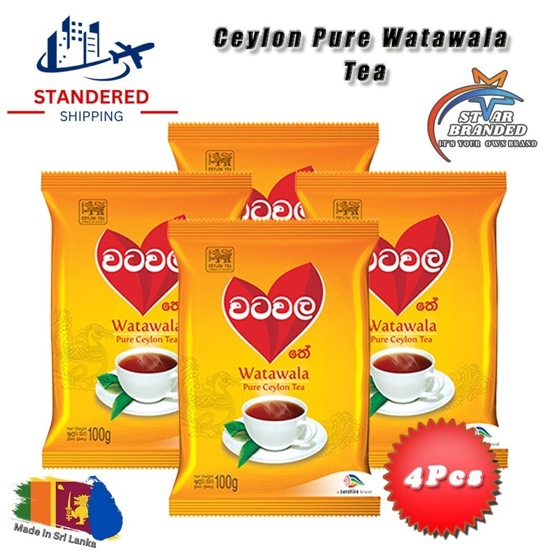 Ceylon Watawala Tea Powder Black High Quality Natural Pure 100% Organic 4Pc New