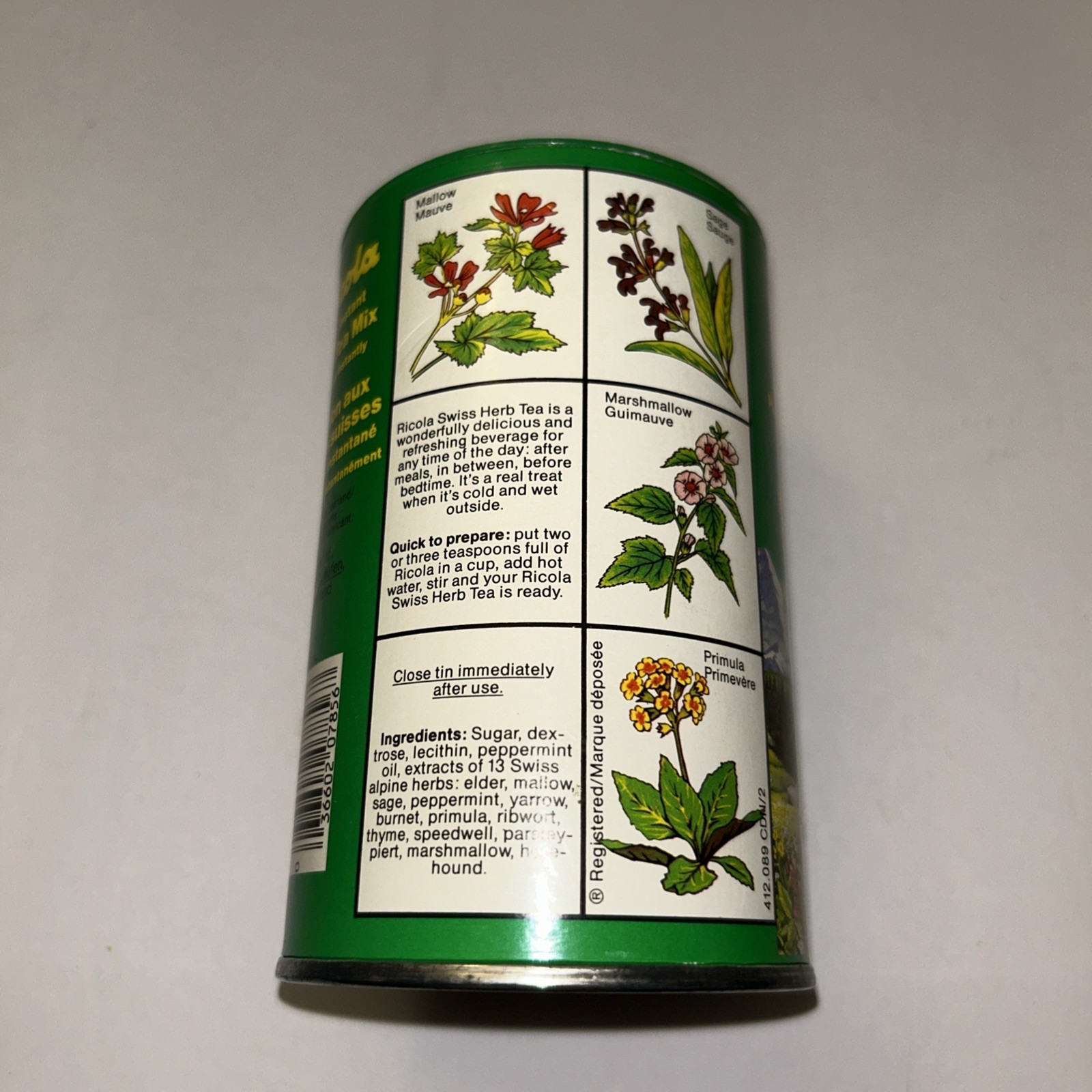 RICOLA SWISS INSTANT HERB TEA MIX 200g Vinyage New Old Stock Switzerland