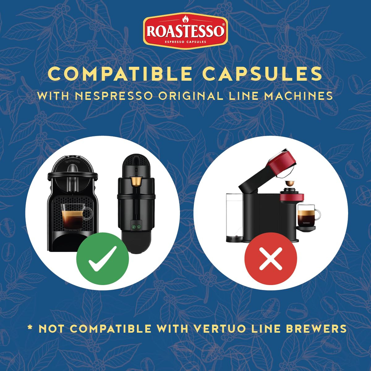 Roastesso, Aluminum Espresso Capsules, Sunset Decaf, Decaffeinated Pods, Compati