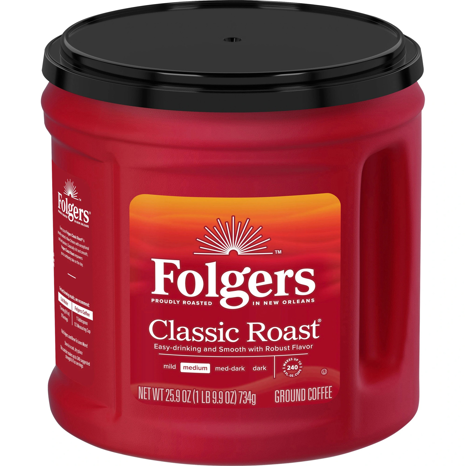 Folgers Classic Roast Ground Coffee, Medium – 25.9 oz – 1 Each