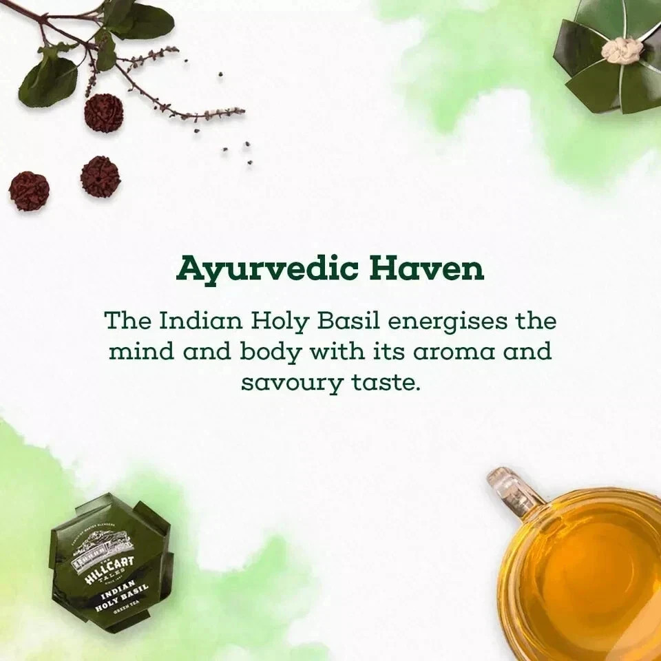 The Hillcart Tales Indian Holy Basil Green Tea, Free Shipping World Wide