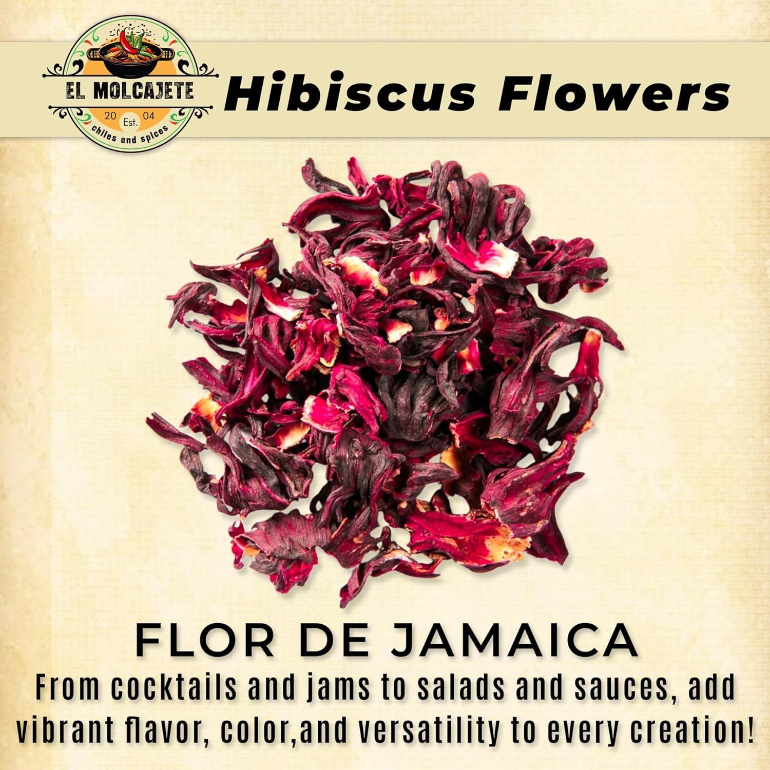 Cut Dried Hibiscus Flowers 4 Oz All Natural Whole Petals Sifted for Tea