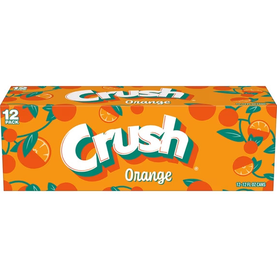 Crush Caffeine Free Orange Soda Pop, 12 fl oz, 12 Pack Cans-free shipping