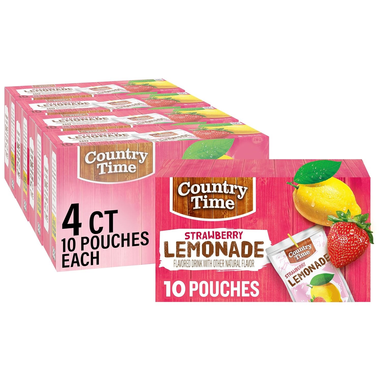Lemonade Ready to Drink Flavored Drink Pouches 40 ct Pack 4 Boxes of 10 Drink