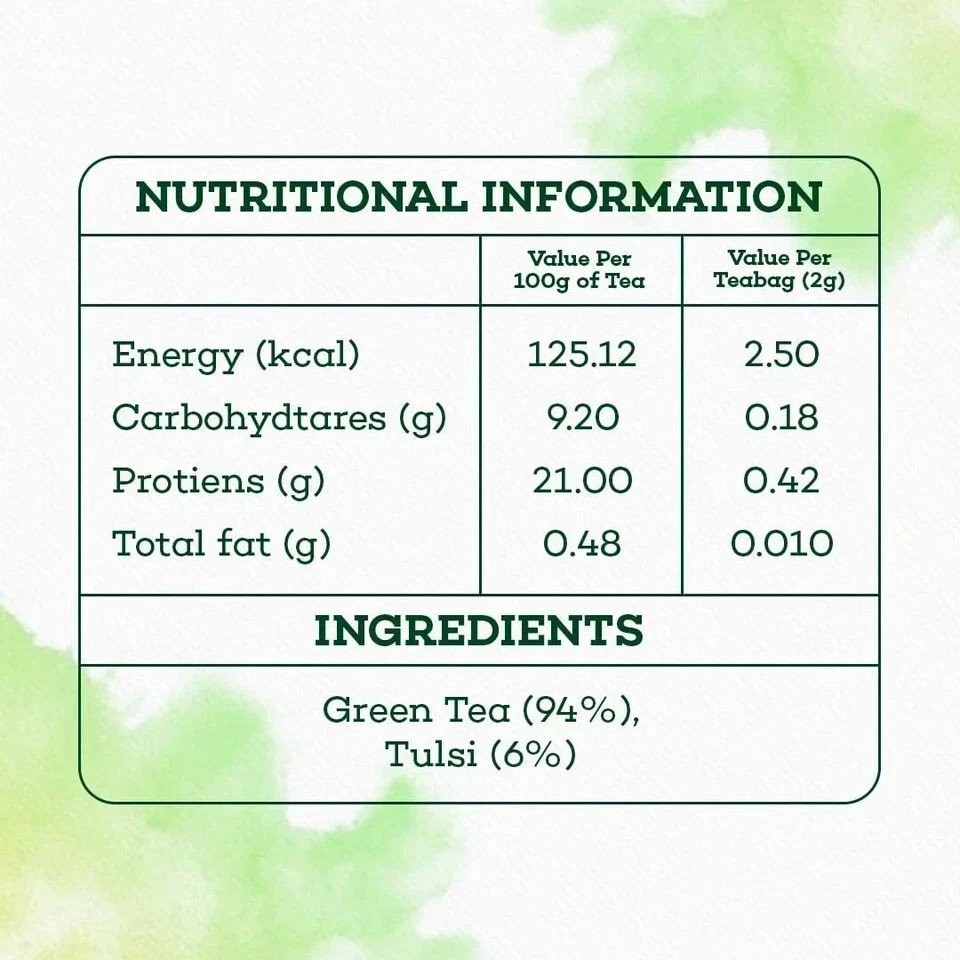 The Hillcart Tales Indian Holy Basil Green Tea, Free Shipping World Wide