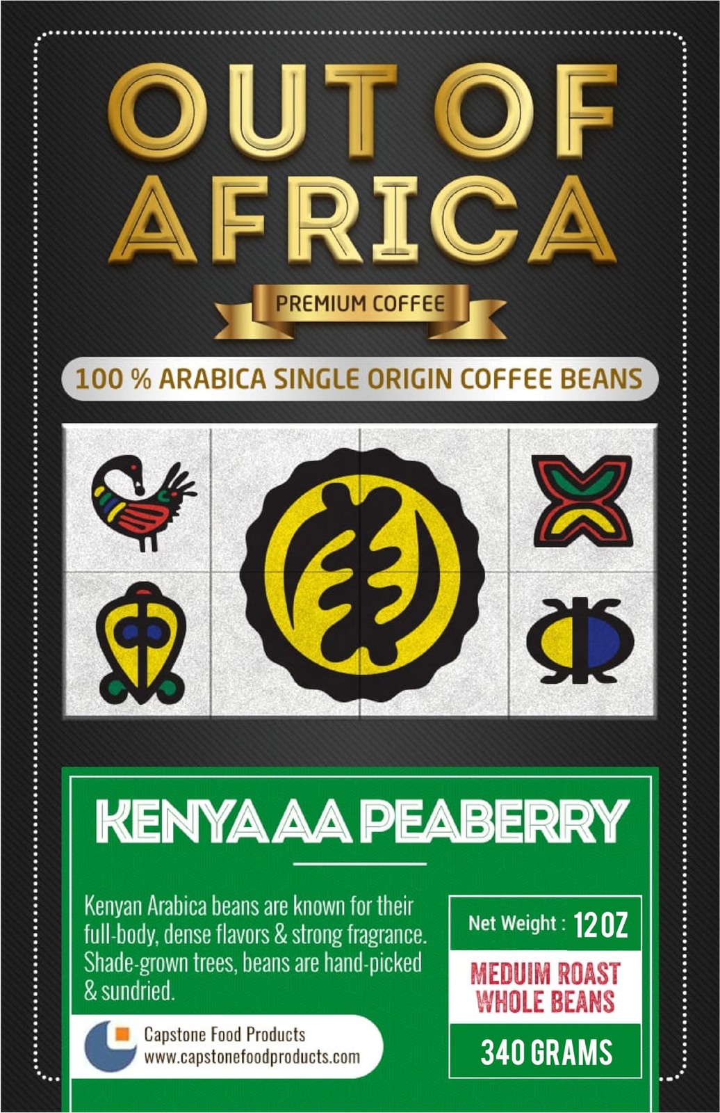 Kenya 100% Arabica Peaberry Coffee Beans