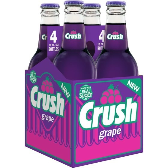 Crush Grape Soda Made with Sugar, 12 fl oz, 4 pack