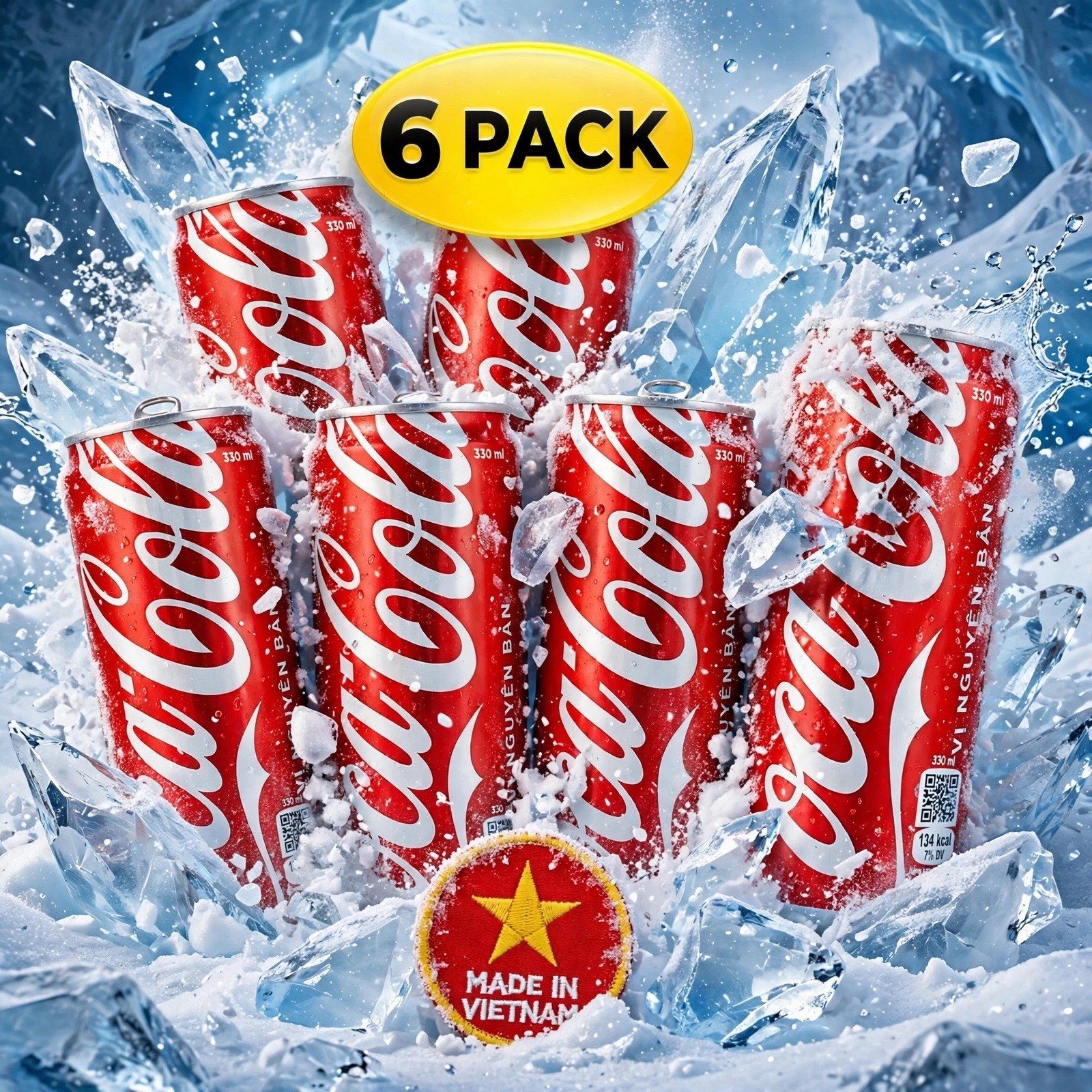 Exotic Pop Coca-Cola Vietnam 6 Pack 330ml 11.2oz Factory Fresh Imported Cans