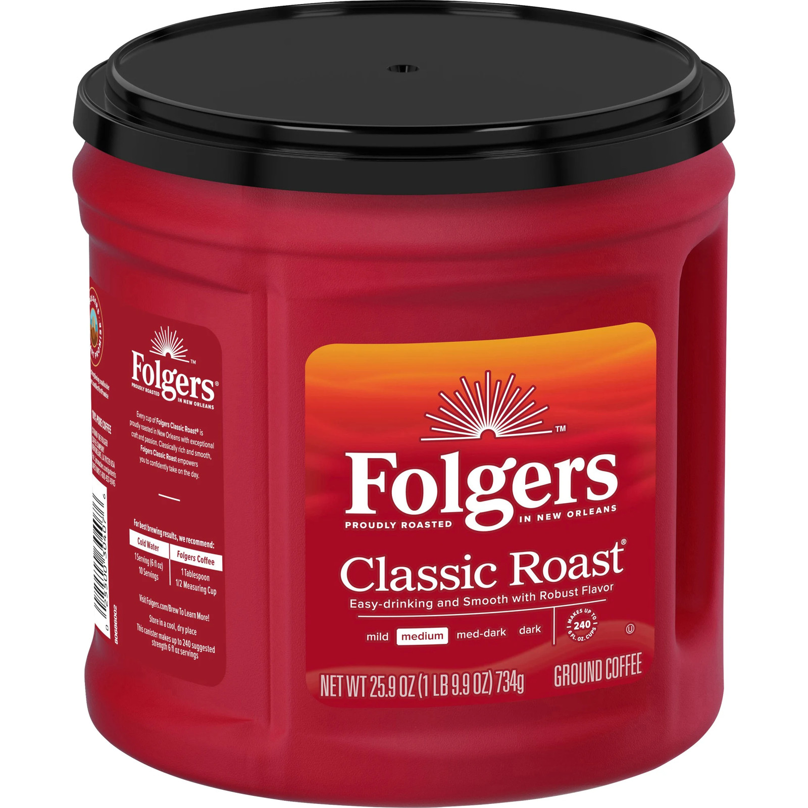 Folgers Classic Roast Ground Coffee, Medium – 25.9 oz – 1 Each
