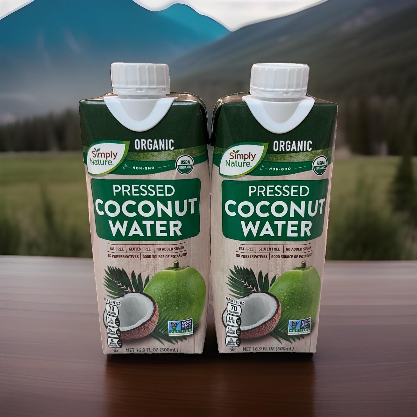 Simply Nature Organic Pressed Coconut Water 16.9 oz Non GMO Gluten Free Lot Of 2