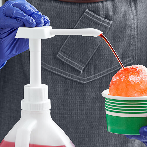 Carnival King 1 oz. Plastic Condiment Pump with 11″ Dip Tube